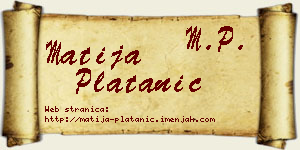 Matija Platanić vizit kartica